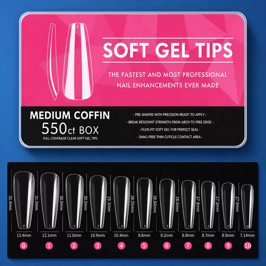 Medium Coffin Tips 550 pcs