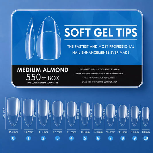 Medium Almond Tips 550 pcs