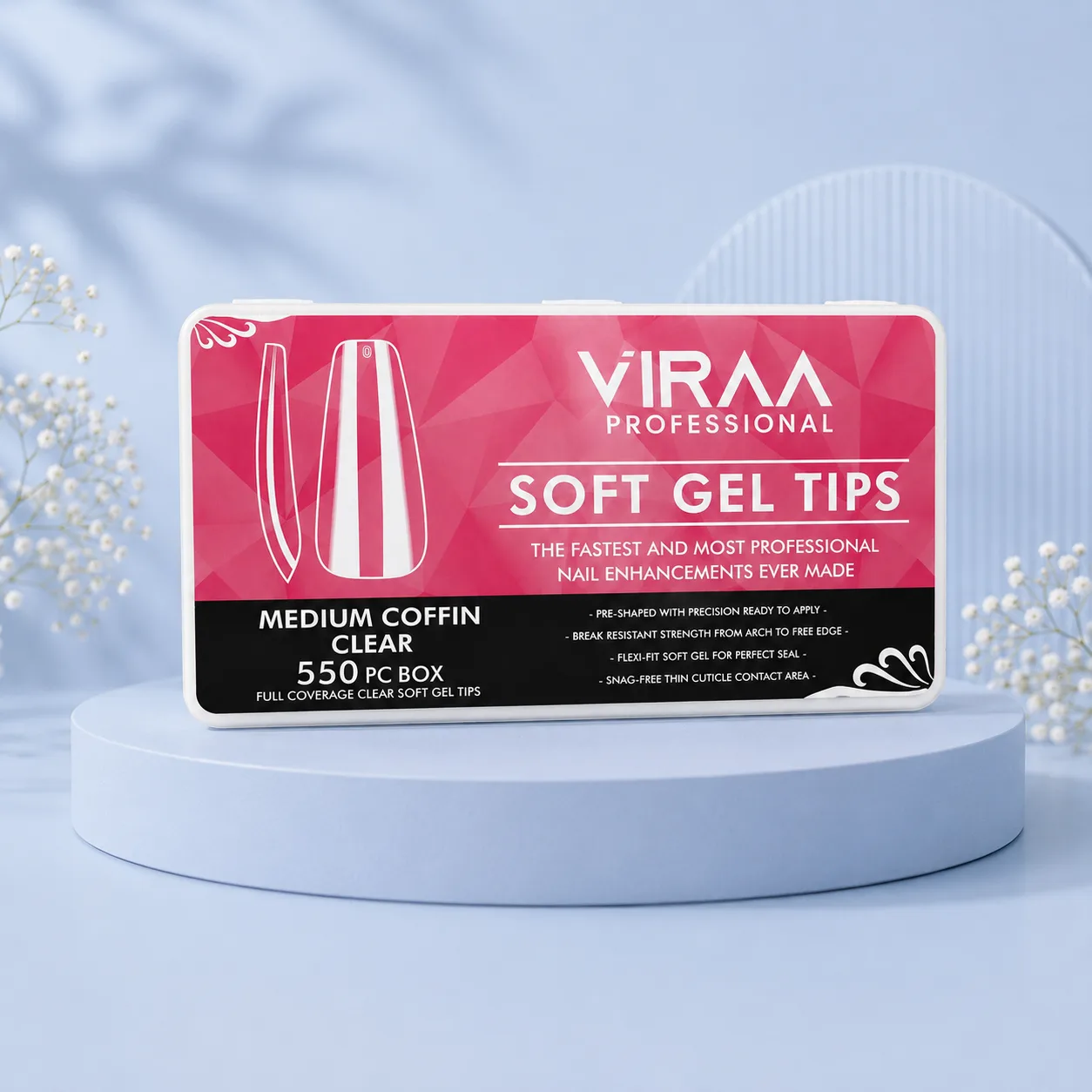 VIRAA Professional Medium Coffin Tips 550 pcs