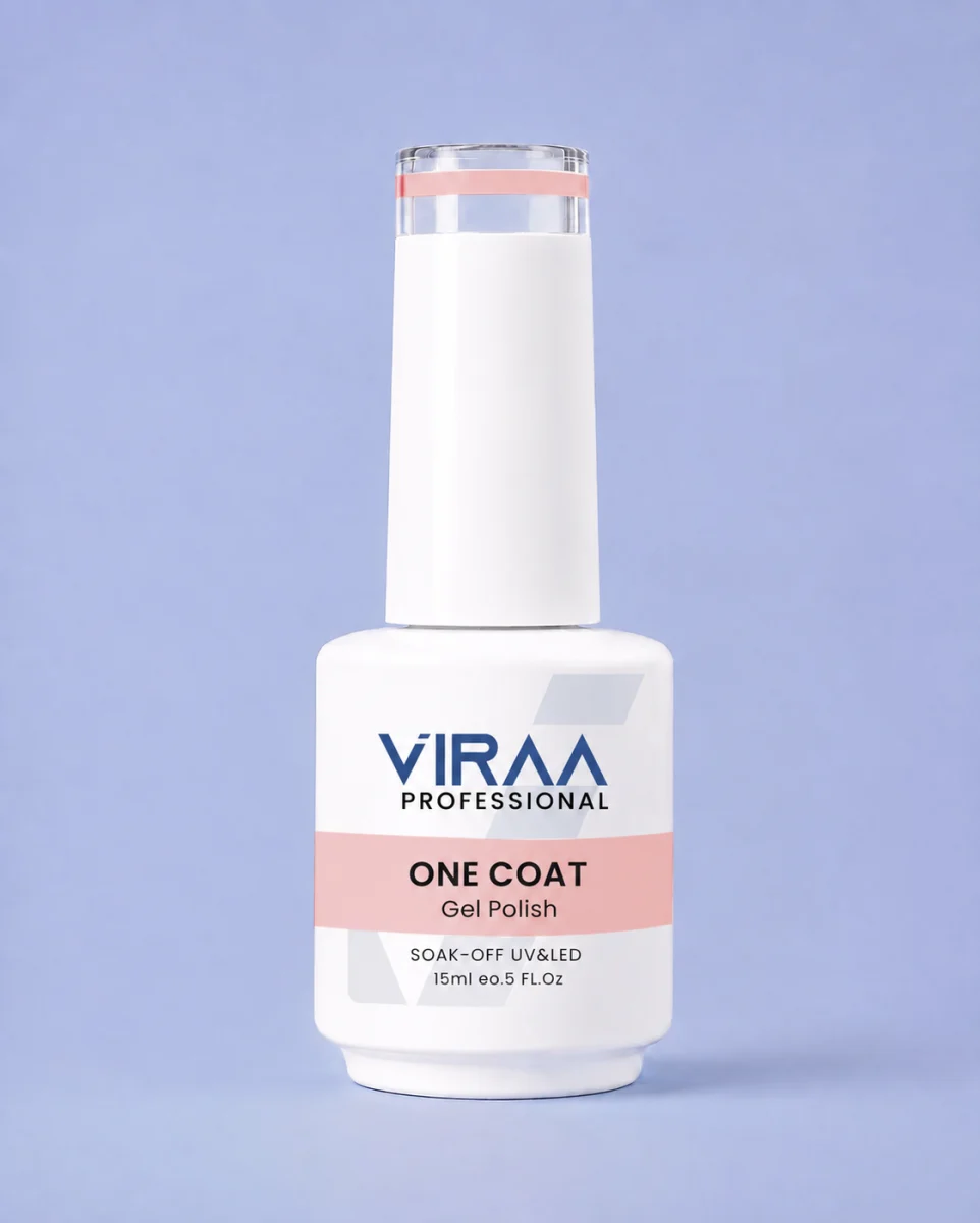 VIRAA Professional One Coat gel polish in pink, 15ml, included in the Polygel Nail Extension Kit